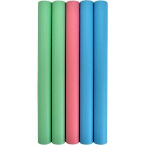 Verhaak Kaftpapier - 5 rollen - Pastel roze blauw groen - 4m x 35cm