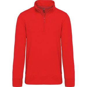Sweatshirt Heren XL Kariban 1/4-ritskraag Lange mouw Red 80% Katoen, 20% Polyester