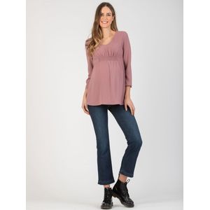 Zwangerschapsblouse en met elastische band aan de voorkant en V-hals, maat XS