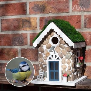 Nestkast Stenen huis | Decoratief vogelhuisje om op te hangen Vogelhuisje voor tuin, balkon, terras