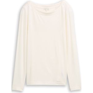 Tom Tailor - Slim Fit Shirt - Effen Kleur - Lange Mouwen - Boothals