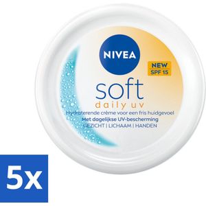 NIVEA – Bodycrème – Soft Daily UV SPF 15 – 250 ml - Bulkverpakking - 5 stuks