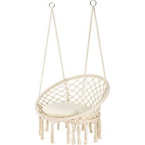 Outtec® XXL Hangstoel - tot 150kg - Handgemaakt - Macramé - Hangmand, Schommel voor Tuin, Terras, Balkon, Veranda - Boho Stijl