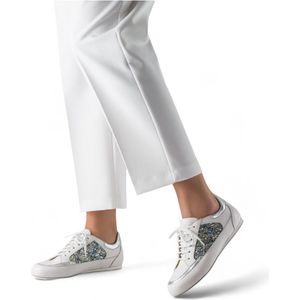 Werner Kern Carol witte dames danssneakers met glitter elementen - Zacht en flexibel - Suede buitenzool - Uitneembaar voetbed - Werner Kern - Zilver/Wit - 34