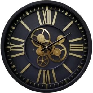 Grijze klok - uurwerk wandklok - wandklok industrieel 46 cm