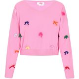 myMo - Comfy - Gebreide Trui - Veelkleurig - Losse Pasvorm - V-hals