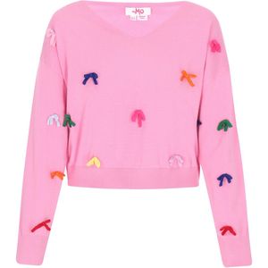 myMo - Comfy - Gebreide Trui - Veelkleurig - Losse Pasvorm - V-hals