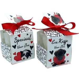 Wenskaarsje met bedeltje - Kusje Voor Jou - Geurkaarsje in geschenkdoosje - met labeltje - vanille - sojawax