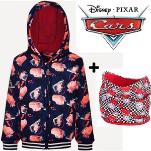 Disney Cars winterjas - winterjack - donkerblauw/rood - maat 110/116  (5/6 jaar)
