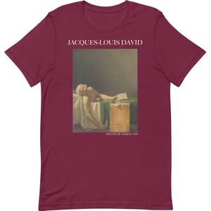 Caspar David Friedrich 'De Wandelaar boven de Nevelzee' (""Wanderer Above the Sea of Fog"") Beroemd Schilderij T-Shirt | Unisex Klassiek Kunst T-shirt | Maroon | XL