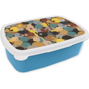 Broodtrommel Blauw - Lunchbox - Brooddoos - Paintball - Camouflage - Patronen - Verf - 18x12x6 cm - Kinderen - Jongen