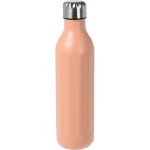 RVS thermosfles / isoleerfles voor onderweg 500 ml pastel oranje - Thermoflessen