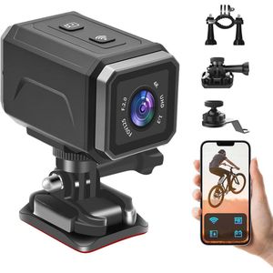 Actiecamera 4K met WiFi - Waterdichte Fietscamera Voor Outdoor Activiteiten