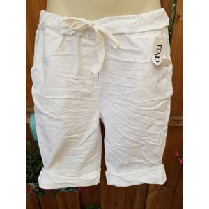 Dames korte broek met aantrekkoord wit One size 38/44