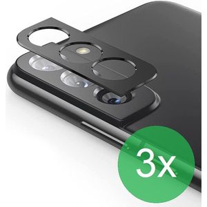 Camerascreenprotector 3x Geschikt voor Samsung Galaxy S22 Plus - screen protector - glas - bescherm je camera - beschermglas - Zwart - ZT Accessoires