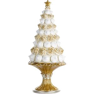 Goodwill - Candy Merinque Kerstboom - 25 cm - creme/goud