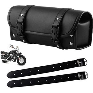 Leren motorzadeltas - universele motorgereedschapstas voor Harley - motorschoudertas voor locomotief (30 x 85 x 9 cm) .