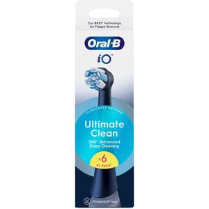 Oral B - iO Ultimate Clean - Vervangende Opzetstuk - Black - 6 Stuks