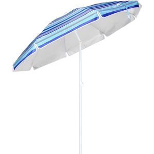 Aluminium parasol met 50+ UV bescherming - opvouwbare parasol met een diameter van 200 cm - strandparasol met een stabiele grondpin Ø 3 cm