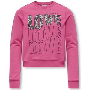 ONLY KOGCELESTE LIFE SHORT O-NECK FR SWT Meisjes Trui - Magenta Bandana/Loveblack