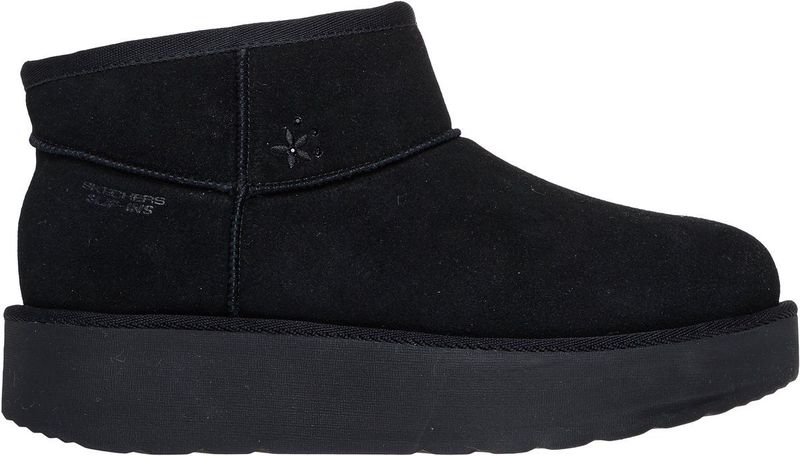 SKECHERS - KEEP COZY - Boots - Zwart - Sleehak - Leer en Suède