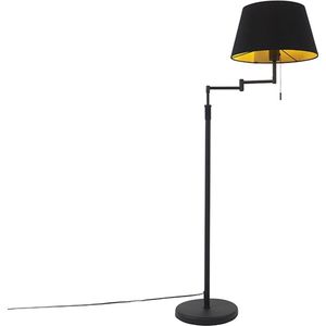 QAZQA ladas - Moderne Vloerlamps-sStaande Lamp met zwenkarm - 1 lichts - H 1500 mm - Zwart - Woonkamers-sSlaapkamer