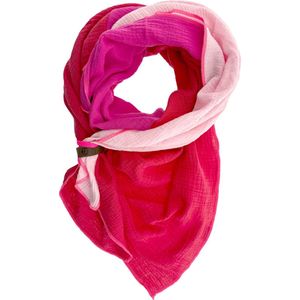 LOT83 Sjaal Kim - Vegan leren sluiting - Omslagdoek - Ronde sjaal - Roze, lichtroze, rood - 1 Size fits all