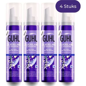 Guhl Zilverglans & Verzorging Anti-Geel Volume Mousse - Voordeelverpakking - 4 x 75 ml - Voor Grijs & Blond Haar