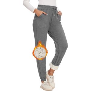 Winterbroek Dames - Katoenen Fleece Sportbroek met Hoge Taille, Warm en Elastisch, Ideaal voor Koude Weer