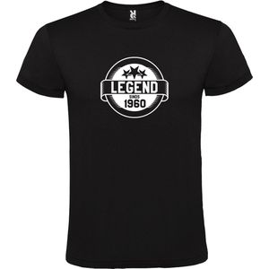 Zwart T-Shirt met “Legend sinds 1960 “ Afbeelding Wit Size XS