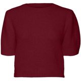 Gebreide Pullover - O-hals - Korte Mouwen - Pofmouwen - Regular Fit