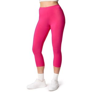 Ladeheid LA-LA40-132-LE Dames Capri Leggings - Sport - Vrijetijdsbroek - 3/4 Lengte - Katoen - Sporbroek - Yogabroek - Amarant - XS