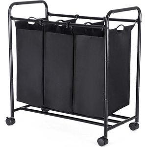 Wasmand - Was organisator - 3 x 44 L - Zwart