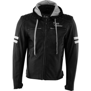 RUSTY STITCHES JARI HOODED JACKET BLACK BLACK WHITE S - Maat - Jas