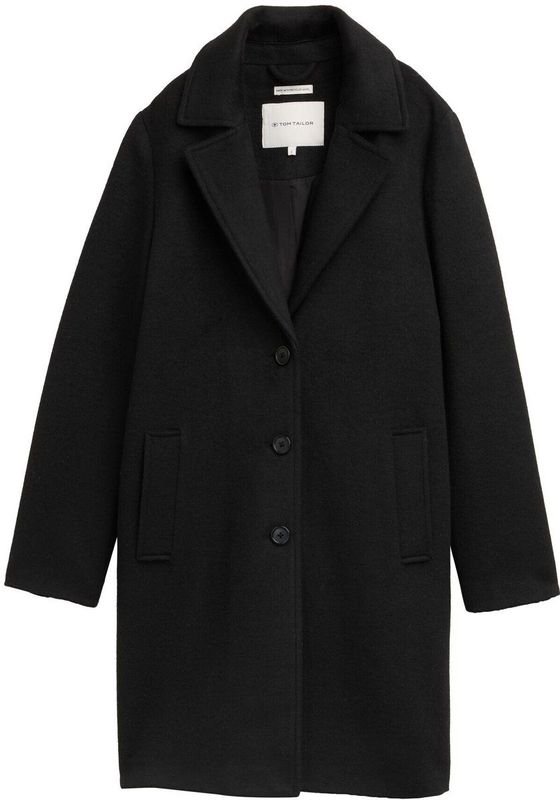 TOM TAILOR - Tussenmantel - Zwart - Klassieke Mantel