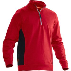 Jobman 5401 Halfzip Sweatshirt 65540120 - Rood/Zwart - XS