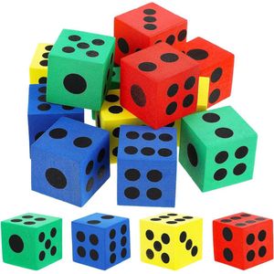 Schuimdobbelstenen set 35 cm - 12 stuks - kleurrijke dobbelstenen met cijferpunten - voor klaslokaal en wiskundespellen - bouwspeelgoed .