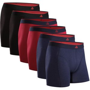 DANISH ENDURANCE Boxershorts Bamboe Viscose Heren Ondergoed - ultiem draagcomfort - 6 pack - Meerkleurig - Maat S
