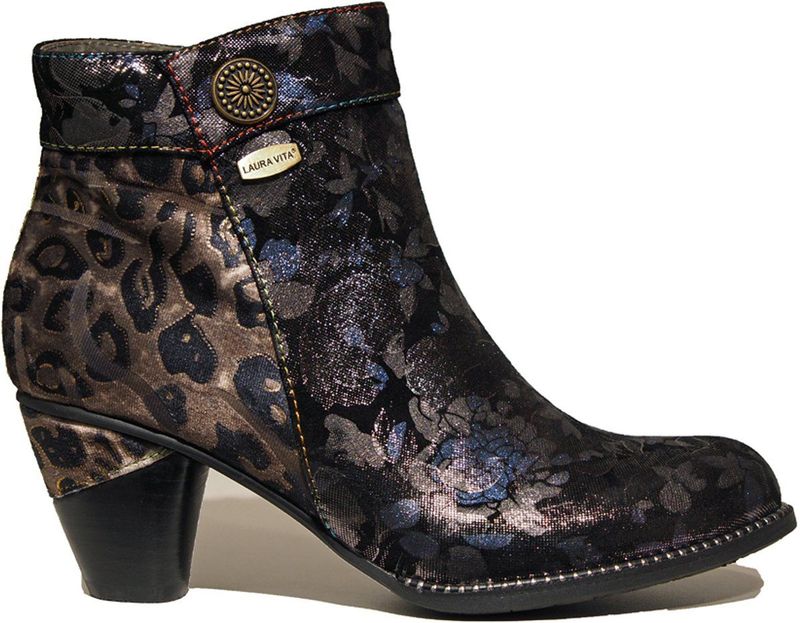 Laura Vita - Enkellaarsjes - Gemengde Kleuren - Dierenprint - Blokhak