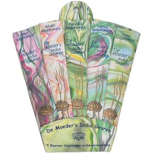 De Moeders Geuren Wierook - India Nagchampa palet - Bloemen Paletje - Cadeauverpakking 30 korte stokjes