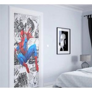 Deursticker Spiderman - poster - sticker - koelkast - muur - kinderkamer - 77 x 200 cm