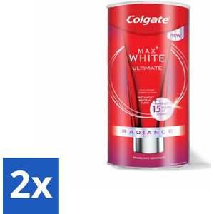 2 x Colgate - Tandpasta - Max White - Ultimate Radiance Whitening - 75 ml - Tandpasta - Tanden Bleken - Wittere Tanden - Colgate - Tandvlekkens