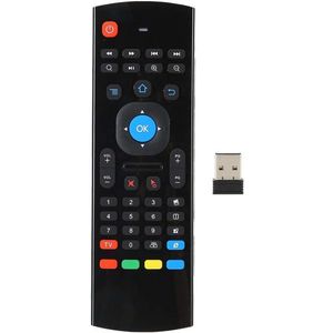 Afstandsbediening - Dubbele Kanten - 3D Air Mouse Motion Sensing - Hoge Resolutie - 2.4G Draadloze Toetsenbordmuis voor Computer - Zwart