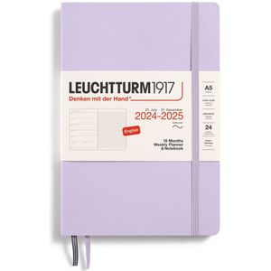 Leuchtturm1917 weekplanner + notities - agenda - 18 maanden 2024 - 2025 - softcover - A5 - lilac