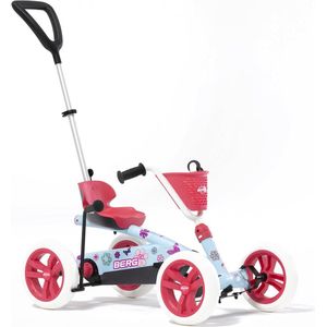 BERG Buzzy 2-in-1 Bloom Skelter - 2 tot 5 jaar - Verstelbaar Zadel - Blauw/Roze - incl. duwstang