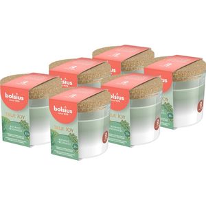 Bolsius - True Joy - 6 Geurkaarsen met Kurken Deksel - Botanic Freshness - Groen - Voordeelverpakking - Geur Kaars