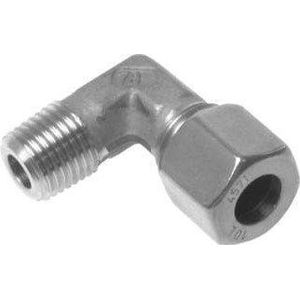1/4'' NPT Buitendraad x 8L RVS L-Knelfitting 90 graden 315 Bar DIN 2353 - FL2E-MO-ST-014N-08-L