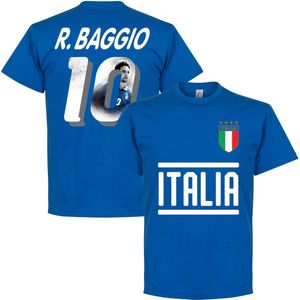 Italië R. Baggio 10 Gallery Team T-Shirt - Blauw - XXXL