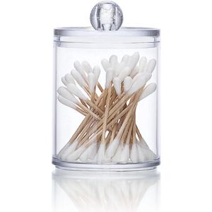 Transparante Ronde Katoenen Organizer voor Wattenschijfjes en Toilettafelaccessoires