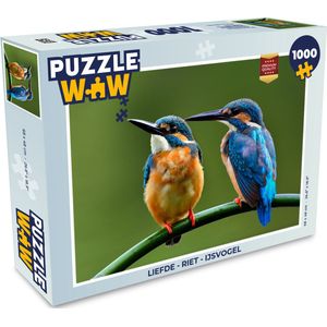 Puzzel Liefde - Riet - IJsvogel - Legpuzzel - Puzzel 1000 stukjes volwassenen